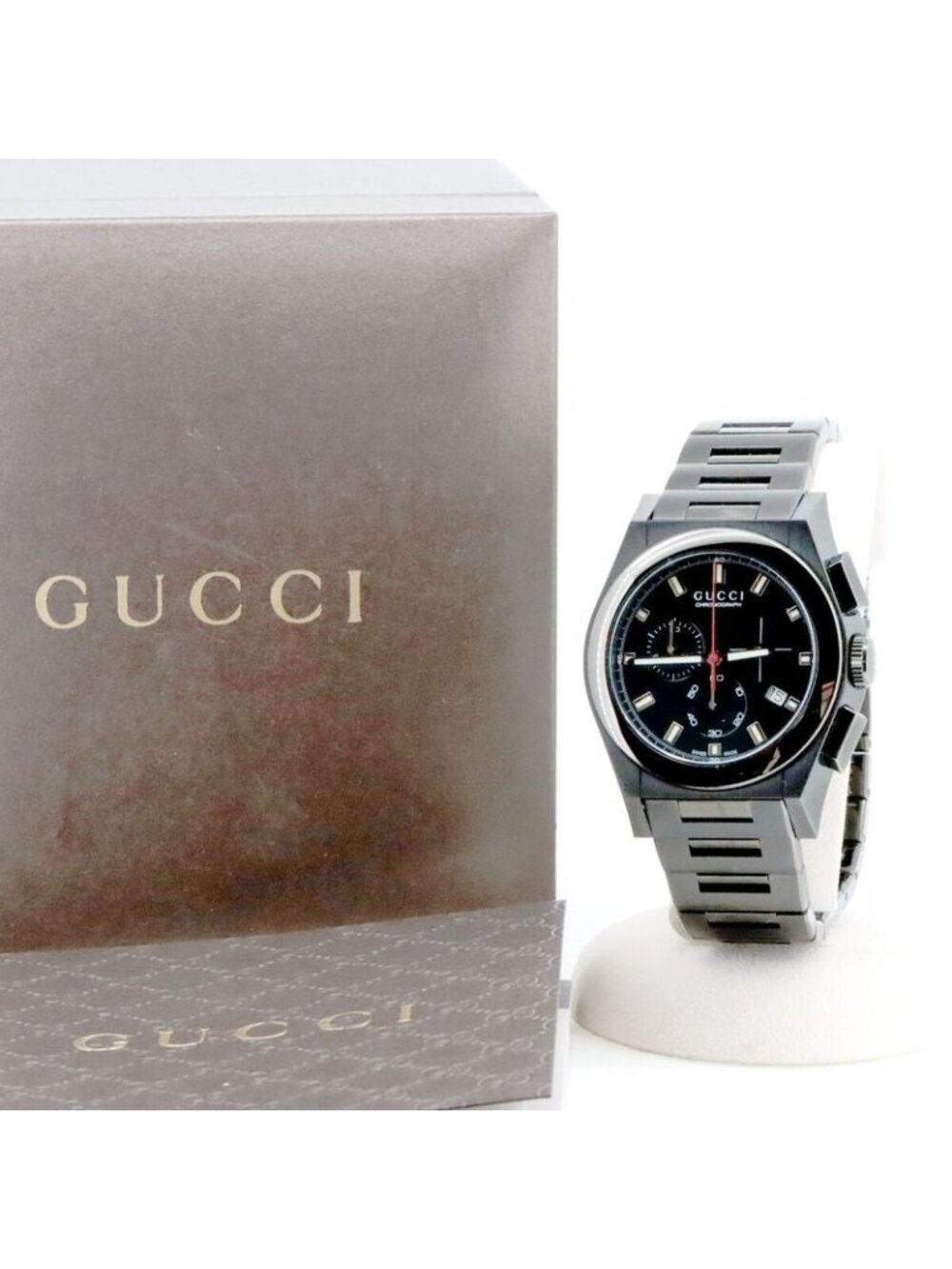 Gucci Pantheon 115.2 Wristwatch Quartz Black Paw Nshop Item - Picture 7 of 7